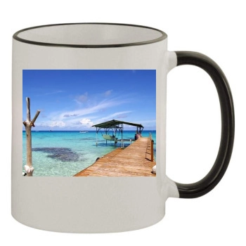 Oceans 11oz Colored Rim & Handle Mug