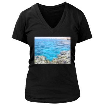 Oceans Women's Deep V-Neck TShirt