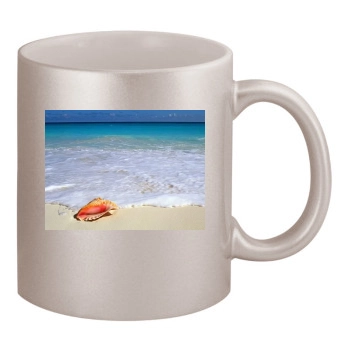 Oceans 11oz Metallic Silver Mug