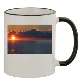 Oceans 11oz Colored Rim & Handle Mug