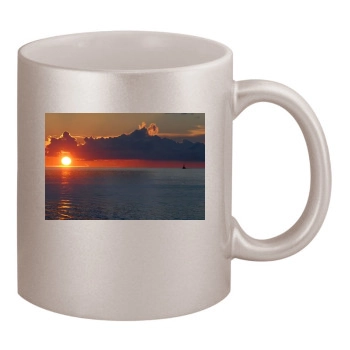 Oceans 11oz Metallic Silver Mug