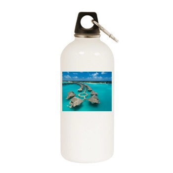 Oceans White Water Bottle With Carabiner