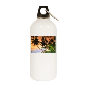 Oceans White Water Bottle With Carabiner