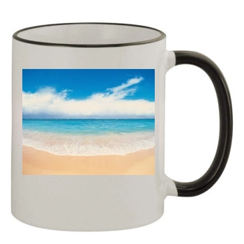 Oceans 11oz Colored Rim & Handle Mug