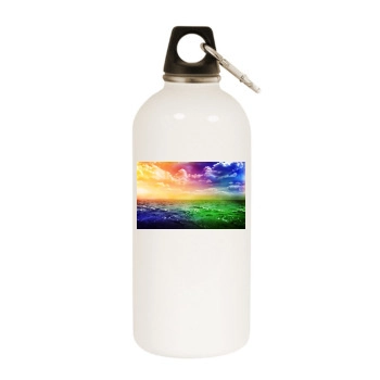 Oceans White Water Bottle With Carabiner