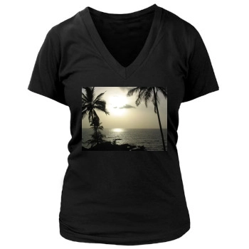 Oceans Women's Deep V-Neck TShirt