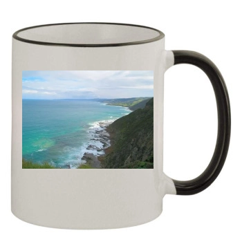 Oceans 11oz Colored Rim & Handle Mug