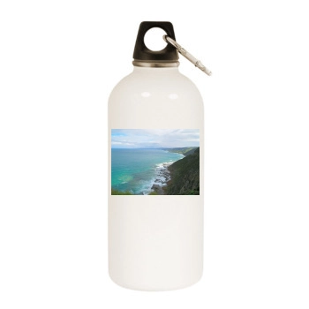 Oceans White Water Bottle With Carabiner