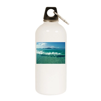 Oceans White Water Bottle With Carabiner