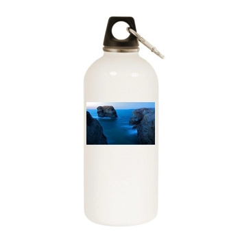 Oceans White Water Bottle With Carabiner