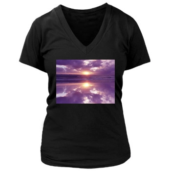 Oceans Women's Deep V-Neck TShirt