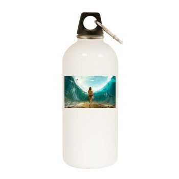 Oceans White Water Bottle With Carabiner