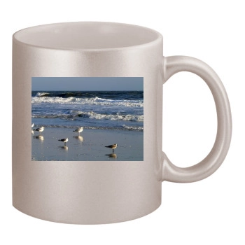 Oceans 11oz Metallic Silver Mug