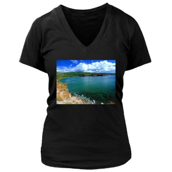 Oceans Women's Deep V-Neck TShirt