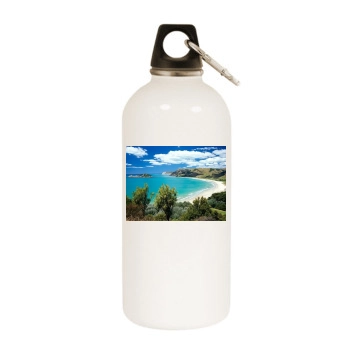 Oceans White Water Bottle With Carabiner