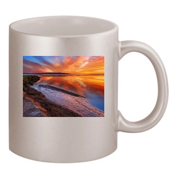 Oceans 11oz Metallic Silver Mug