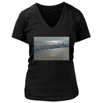 Oceans Women's Deep V-Neck TShirt