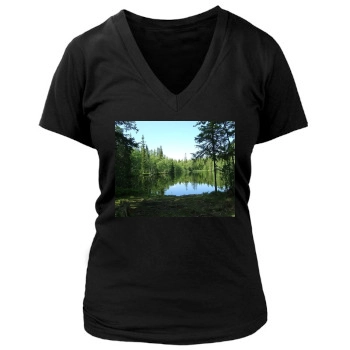 Lakes Women's Deep V-Neck TShirt