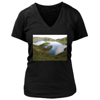 Lakes Women's Deep V-Neck TShirt