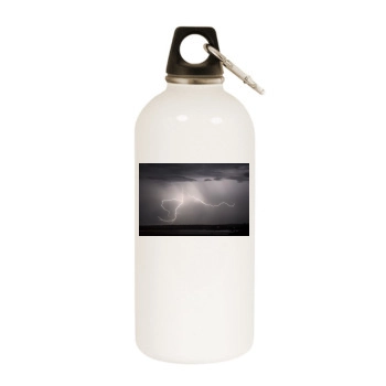 Sky White Water Bottle With Carabiner