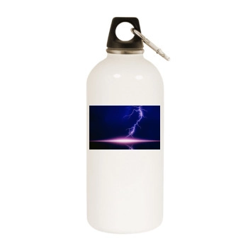 Sky White Water Bottle With Carabiner