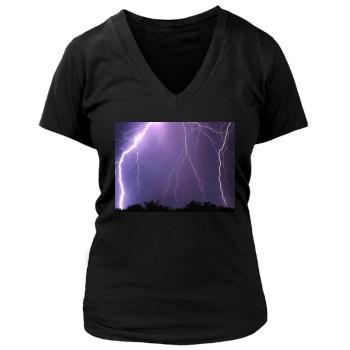 Sky Women's Deep V-Neck TShirt