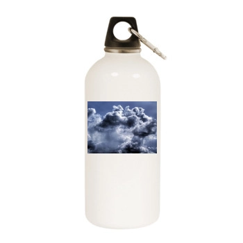 Sky White Water Bottle With Carabiner