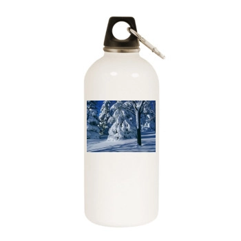 Forests White Water Bottle With Carabiner