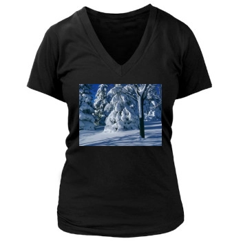 Forests Women's Deep V-Neck TShirt