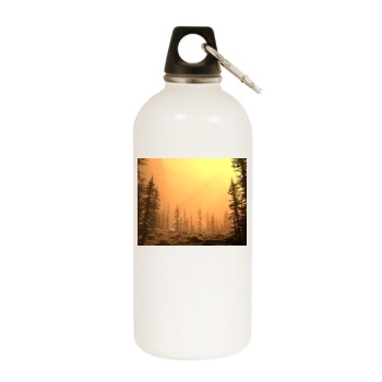 Forests White Water Bottle With Carabiner