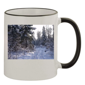 Forests 11oz Colored Rim & Handle Mug