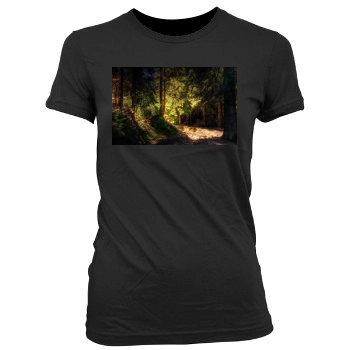 Forests Women's Junior Cut Crewneck T-Shirt