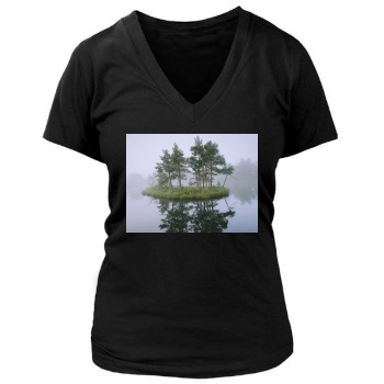 Forests Women's Deep V-Neck TShirt