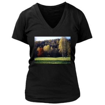 Forests Women's Deep V-Neck TShirt