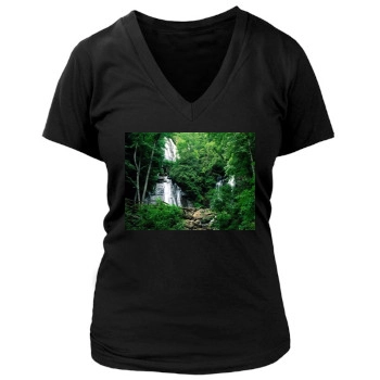 Forests Women's Deep V-Neck TShirt