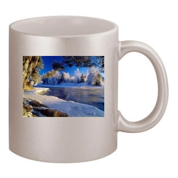 Forests 11oz Metallic Silver Mug