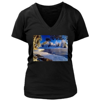 Forests Women's Deep V-Neck TShirt