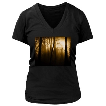 Forests Women's Deep V-Neck TShirt