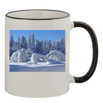 Forests 11oz Colored Rim & Handle Mug