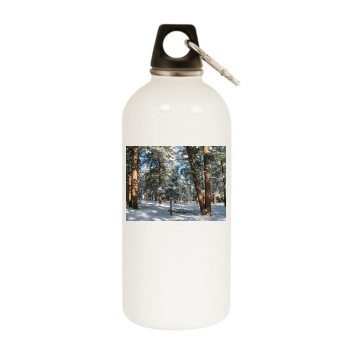 Forests White Water Bottle With Carabiner