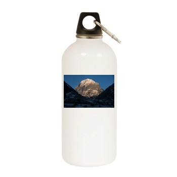 Mountains White Water Bottle With Carabiner