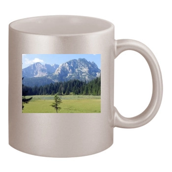 Mountains 11oz Metallic Silver Mug