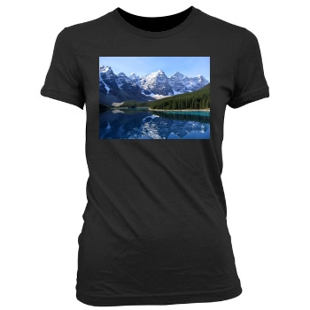 Mountains Women's Junior Cut Crewneck T-Shirt