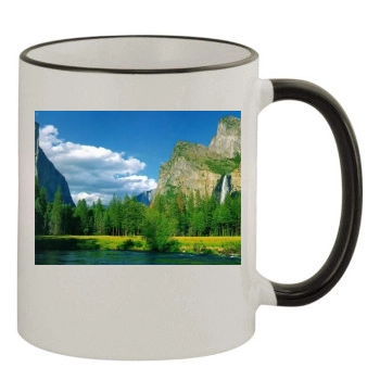 Mountains 11oz Colored Rim & Handle Mug