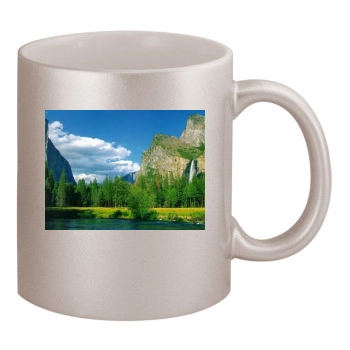 Mountains 11oz Metallic Silver Mug