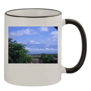 Mountains 11oz Colored Rim & Handle Mug