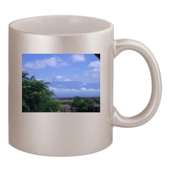 Mountains 11oz Metallic Silver Mug