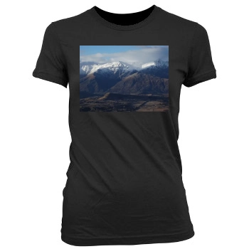 Mountains Women's Junior Cut Crewneck T-Shirt