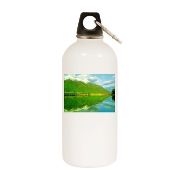 Mountains White Water Bottle With Carabiner