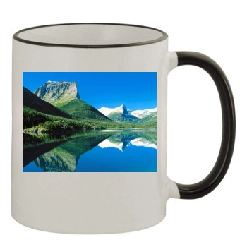 Mountains 11oz Colored Rim & Handle Mug